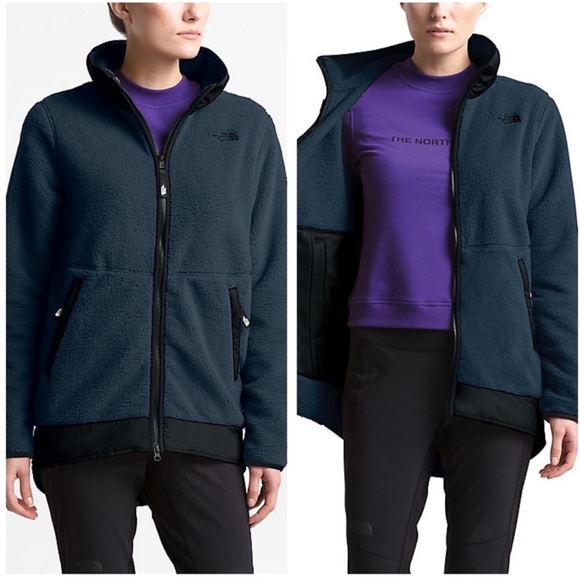 The North Face Dunraven Sherpa Navy Parka Coat Jacket - Picture 1 of 7